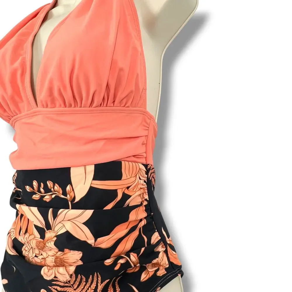 CUPSHE Halter Top One Piece Swim Suit S   NWOT